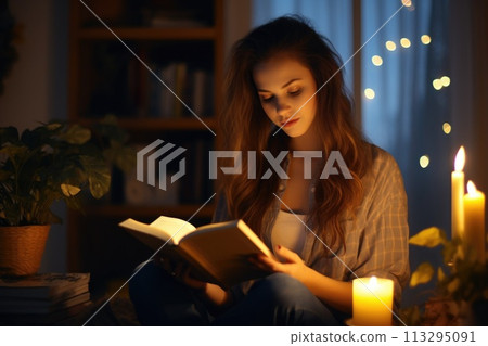 Blackout no electricity light, power outage, breakdown, electric, persona in absence of electricity with candle, problem, systemic accident in power system accompanied by mass disconnection of consum. 113295091