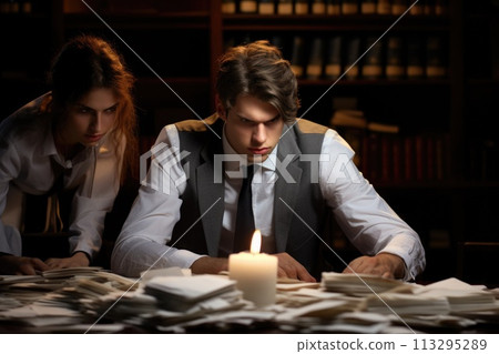 Blackout no electricity light, power outage, breakdown, electric, persona in absence of electricity with candle, problem, systemic accident in power system accompanied by mass disconnection of consum. 113295289