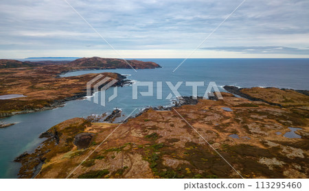 Coast on East Coast of Atlantic Ocean. Aerial Nature Background. 113295460