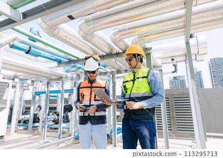 engineer man working with water pipe line in gas oil industry workplace engineer man working with water pipe line in gas oil industry workplace 113295713