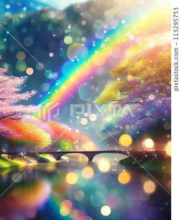 Colorful abstract iridescent feathers 113295753