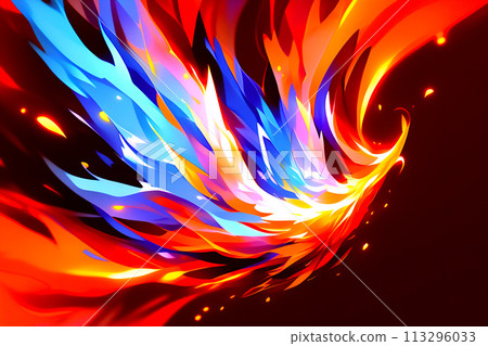 Fiery glowing light abstract background 113296033