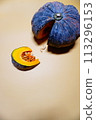 pumpkin and pumpkin seeds on a yellow background 113296153