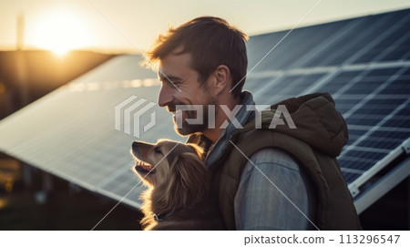 Solar panel, Solar battery, Clean natural energy, alternative power. Conservation ecology, support against environmental pollution. Modernized energy source . 113296547