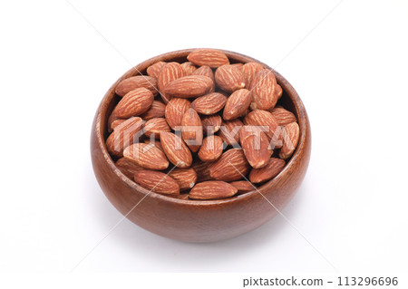 Almonds on a plate Almonds on a plate 113296696
