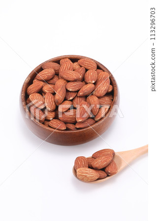 Almonds on a plate Almonds on a plate 113296703