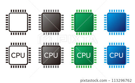 Semiconductor icon set 113296762