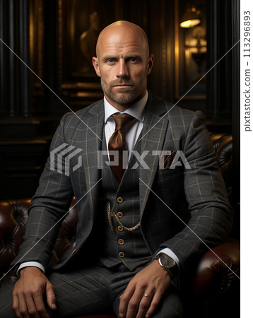 Portrait of a gentleman, stylish serious man, elegant luxurious suit, confident look, beautiful pose, suite impeccably richly . Portrait of a gentleman, stylish serious man, elegant luxurious suit, confident look, beautiful pose, suite impeccably richly . 113296893