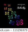 Stylized image of butterfly logo template isolate Vector illustration 113296979