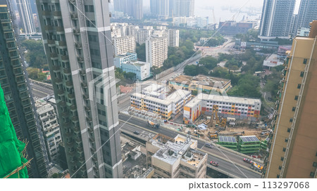 old tradition buildings in Sham Shui Po, Hong April 1 2024 113297068