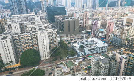 old tradition buildings in Sham Shui Po, Hong April 1 2024 113297069