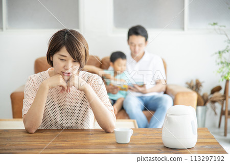 家庭主婦孤獨憂慮 113297192