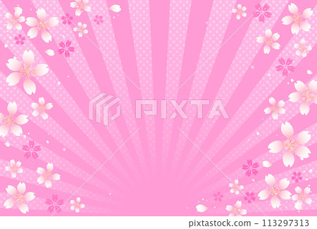 春季活動背景櫻花和飽和線 春季活動背景櫻花和飽和線 113297313