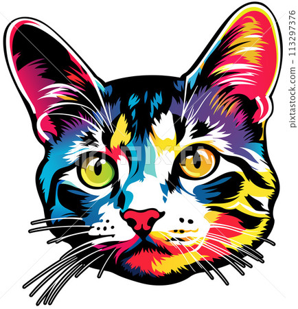 A Colorful Kitty Portrait A Colorful Kitty Portrait 113297376