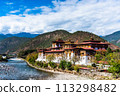 View of Punakha Dzong Bhutan. 113298482