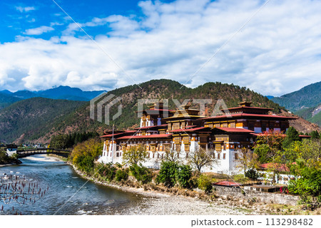View of Punakha Dzong Bhutan. 113298482