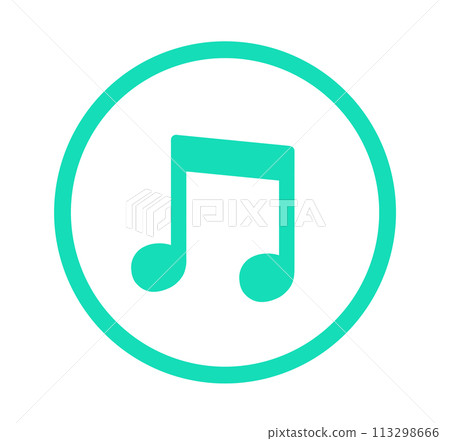 簡單的綠色音符標記 簡單的綠色音符標記 113298666