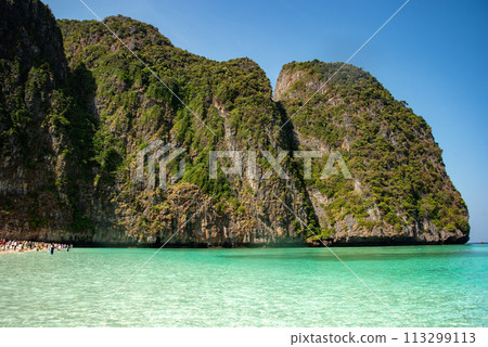 The famous Maya Bay beach on the Phi Phi Islands The famous Maya Bay beach on the Phi Phi Islands 113299113