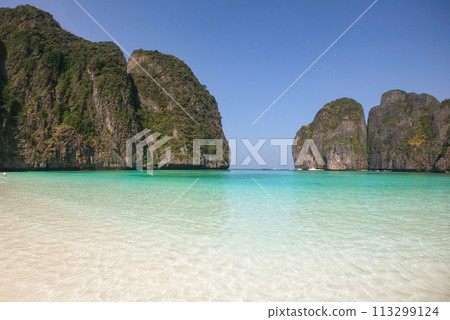 The famous Maya Bay beach on the Phi Phi Islands 113299124