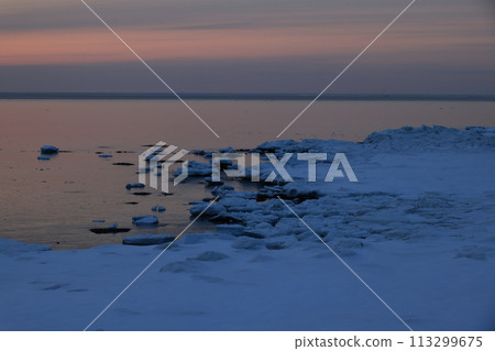 北海道鄂霍次克海日落美景 113299675
