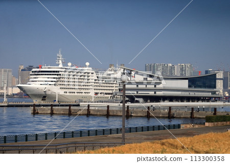 Large cruise ship at anchor (Tokyo International Cruise Terminal) 113300358