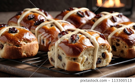 A close up of a table with a variety of pastries, including some with nuts on top. A close up of a table with a variety of pastries, including some with nuts on top. 113300513