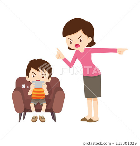 parent angry to kid addicted phone 113301029