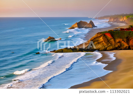 colorful sunset over the sea colorful sunset over the sea 113302021