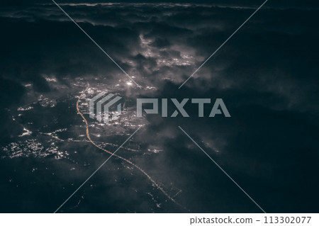 Chiba of Japan aerial view from airplane Nov 30 2023 113302077