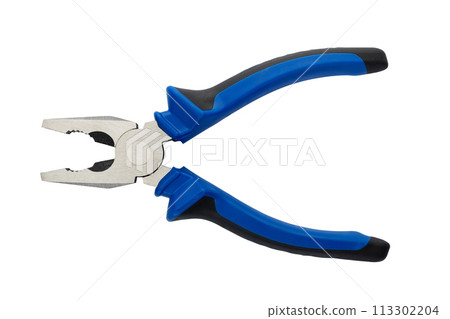 Electrician's Pliers Isolated on White Background 113302204