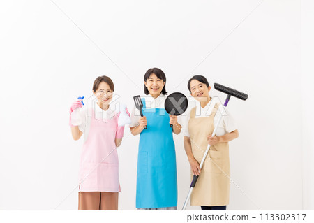 Woman in apron housekeeping Woman in apron housekeeping 113302317