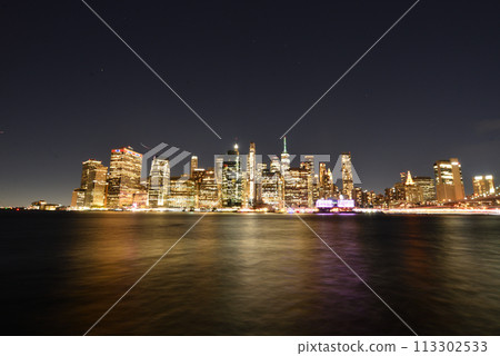 美國紐約大城市曼哈頓夜景 113302533