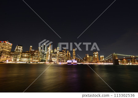 Brooklyn Bridge and Manhattan New York at night Brooklyn Bridge and Manhattan New York at night 113302536