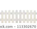 old white fence and grass for background 113302670