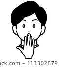 Illustration of a surprised man 113302679