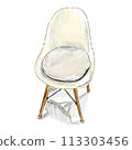 [Mono Illustration] Chair with cushion, chair (color) 113303456