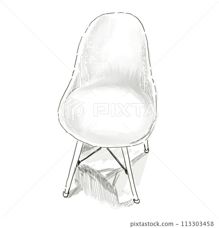 [Mono Illustration] Chairs (monochrome) 113303458