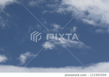 Cloudscape scenery, overcast weather above dark blue sky. Storm clouds floating in a rainy dull day with natural light. White and grey scenic environment background. Nature view. Cloudscape scenery, overcast weather above dark blue sky. Storm clouds floating in a rainy dull day with natural light. White and grey scenic environment background. Nature view. 113303504
