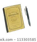 [Mono Illustration] Notebook and ballpoint pen set (color) 113303585