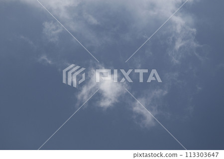 Cloudscape scenery, overcast weather above dark blue sky. Storm clouds floating in a rainy dull day with natural light. White and grey scenic environment background. Nature view. Cloudscape scenery, overcast weather above dark blue sky. Storm clouds floating in a rainy dull day with natural light. White and grey scenic environment background. Nature view. 113303647