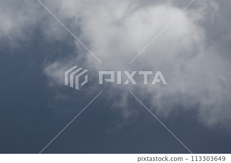 Cloudscape scenery, overcast weather above dark blue sky. Storm clouds floating in a rainy dull day with natural light. White and grey scenic environment background. Nature view. Cloudscape scenery, overcast weather above dark blue sky. Storm clouds floating in a rainy dull day with natural light. White and grey scenic environment background. Nature view. 113303649