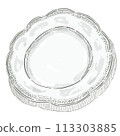 [Mono Illustration] Dish, plate 113303885