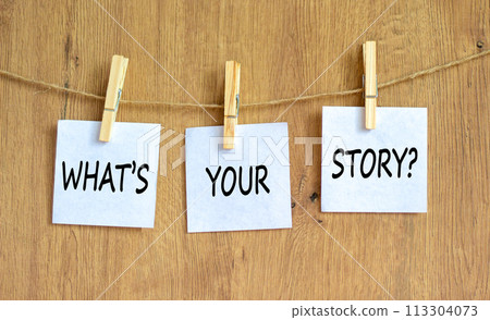 Storytelling and what is your story symbol. Concept words What is your story on beautiful white paper. Beautiful wooden background. Business storytelling and what is your story concept. Copy space. Storytelling and what is your story symbol. Concept words What is your story on beautiful white paper. Beautiful wooden background. Business storytelling and what is your story concept. Copy space. 113304073