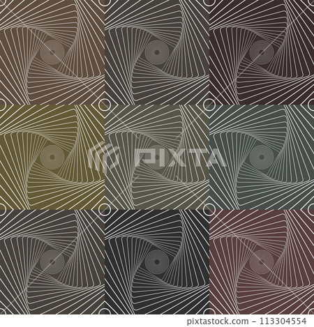 Modern abstract white line pattern square geometric seamless colorful background. 113304554