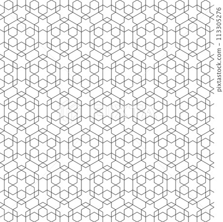 Seamless geometric ornament based on traditional islamic art. Black and white. Seamless geometric ornament based on traditional islamic art. Black and white. 113305276