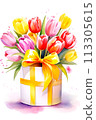 gift, box, watercolor 113305615