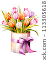 watercolor, blossom, bouquet 113305618