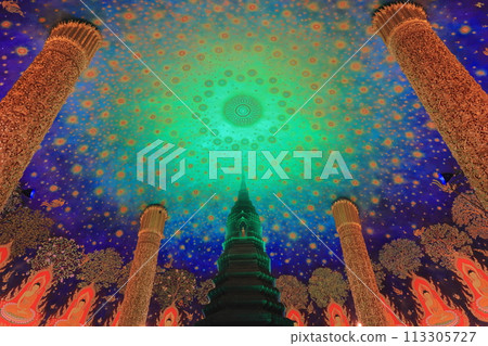 Pagoda waiting for the sunrise 113305727