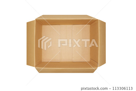 top view of isolated paper box on white background top view of isolated paper box on white background 113306113