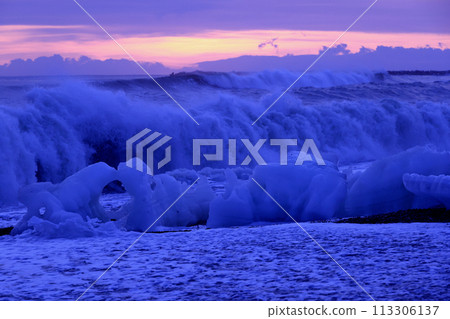 北海道鄂霍次克海粗糙的天空景觀 113306137